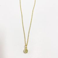 Cute Simple Style Color Block Copper Plating Chain Inlay Zircon 14k Gold Plated Pendant Necklace sku image 10