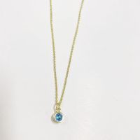 Cute Simple Style Color Block Copper Plating Chain Inlay Zircon 14k Gold Plated Pendant Necklace sku image 11