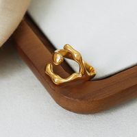 Hip-hop Exaggerated Solid Color Titanium Steel Plating 18k Gold Plated Rings main image 5