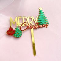 Christmas Cartoon Style Cute Letter Plastic Family Gathering Party Festival Cake Decorating Supplies main image 3