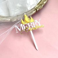 Christmas Cartoon Style Cute Letter Plastic Family Gathering Party Festival Cake Decorating Supplies sku image 2