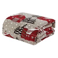 Cute Santa Claus Plaid Snowman Polyester Blanket main image 4