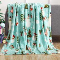 Cute Santa Claus Plaid Snowman Polyester Blanket main image 2