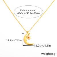 Vintage Style Classic Style Sun Moon Titanium Steel Plating Inlay Birthstone Gold Plated Pendant Necklace main image 9
