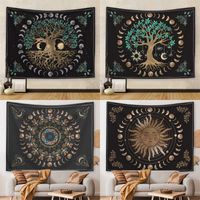 Classical Retro Pastoral Moon Tree Polyester Tapestry Artificial Decorations main image 1