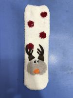 Women's Christmas Cartoon Polyester Coral Fleece Embroidery Crew Socks A Pair sku image 35