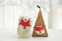Women's Christmas Cartoon Polyester Coral Fleece Embroidery Crew Socks A Pair sku image 12