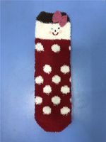 Women's Christmas Cartoon Polyester Coral Fleece Embroidery Crew Socks A Pair sku image 36