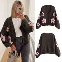 Women's Sweater Long Sleeve Sweaters & Cardigans Casual Flower main image 1