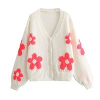 Women's Sweater Long Sleeve Sweaters & Cardigans Casual Flower sku image 5