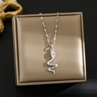 Titanium Steel Simple Style Plating Inlay Heart Shape Flower Zircon Pendant Necklace sku image 58