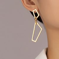 1 Pair Retro Roman Style Geometric Plating Ferroalloy 14k Gold Plated Drop Earrings main image 2