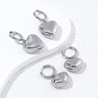 1 Pair Classic Style Heart Shape Plating Stainless Steel 18K Gold Plated Earrings main image 4