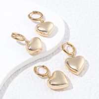 1 Par Estilo Clásico Forma De Corazón Enchapado Acero Inoxidable Chapados en oro de 18k Aretes main image 5