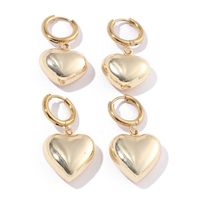 1 Pair Classic Style Heart Shape Plating Stainless Steel 18K Gold Plated Earrings main image 2