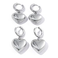 1 Pair Classic Style Heart Shape Plating Stainless Steel 18K Gold Plated Earrings main image 3