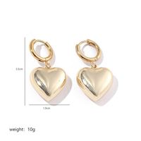 1 Pair Classic Style Heart Shape Plating Stainless Steel 18K Gold Plated Earrings sku image 4
