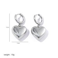 1 Pair Classic Style Heart Shape Plating Stainless Steel 18K Gold Plated Earrings sku image 2