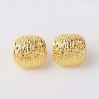 1 Pair Simple Style Geometric Solid Color Plating Copper Ear Studs sku image 2