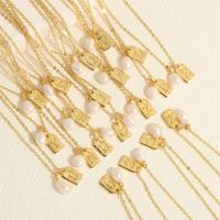 Einfacher Stil Brief Kupfer Überzug 18 Karat Vergoldet Halskette Mit Anhänger main image 1