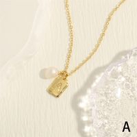 Simple Style Letter Copper Plating 18k Gold Plated Pendant Necklace sku image 1