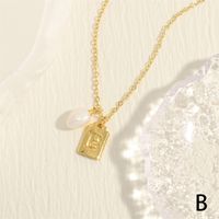 Simple Style Letter Copper Plating 18k Gold Plated Pendant Necklace sku image 2
