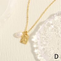 Simple Style Letter Copper Plating 18k Gold Plated Pendant Necklace sku image 4