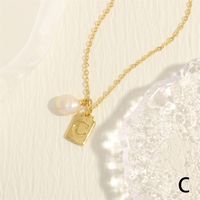 Simple Style Letter Copper Plating 18k Gold Plated Pendant Necklace sku image 3