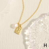 Simple Style Letter Copper Plating 18k Gold Plated Pendant Necklace sku image 8