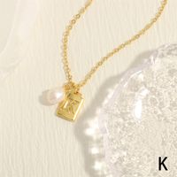 Einfacher Stil Brief Kupfer Überzug 18 Karat Vergoldet Halskette Mit Anhänger sku image 11