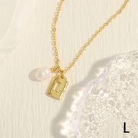 Simple Style Letter Copper Plating 18k Gold Plated Pendant Necklace sku image 12