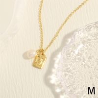 Einfacher Stil Brief Kupfer Überzug 18 Karat Vergoldet Halskette Mit Anhänger sku image 13