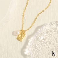 Simple Style Letter Copper Plating 18k Gold Plated Pendant Necklace sku image 14