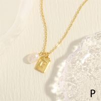 Style Simple Lettre Le Cuivre Placage Plaqué Or 18k Pendentif sku image 16