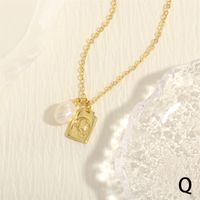 Simple Style Letter Copper Plating 18k Gold Plated Pendant Necklace sku image 17