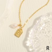 Einfacher Stil Brief Kupfer Überzug 18 Karat Vergoldet Halskette Mit Anhänger sku image 18