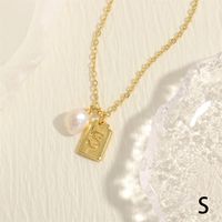 Simple Style Letter Copper Plating 18k Gold Plated Pendant Necklace sku image 19