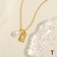 Simple Style Letter Copper Plating 18k Gold Plated Pendant Necklace sku image 20