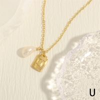 Einfacher Stil Brief Kupfer Überzug 18 Karat Vergoldet Halskette Mit Anhänger sku image 21