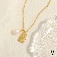 Simple Style Letter Copper Plating 18k Gold Plated Pendant Necklace sku image 22