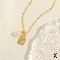 Simple Style Letter Copper Plating 18k Gold Plated Pendant Necklace sku image 24
