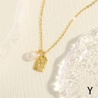 Simple Style Letter Copper Plating 18k Gold Plated Pendant Necklace sku image 25