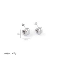 1 Pair Simple Style Semicircle Plating Copper 18k Gold Plated White Gold Plated Ear Studs sku image 2