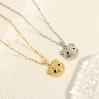 Simple Style Little Bear Copper 18k Gold Plated Pendant Necklace In Bulk main image 4