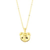 Simple Style Little Bear Copper 18k Gold Plated Pendant Necklace In Bulk main image 1