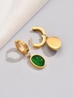 1 Pair Elegant Classical Romantic Color Block Plating Titanium Steel 18k Gold Plated Gold Plated Dangling Earrings main image 6