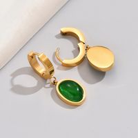 1 Pair Elegant Classical Romantic Color Block Plating Titanium Steel 18k Gold Plated Gold Plated Dangling Earrings main image 2