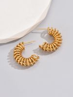 1 Pair Simple Style Classic Style Solid Color Plating Titanium Steel 18k Gold Plated Gold Plated Hoop Earrings main image 5