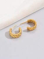 1 Pair Simple Style Classic Style Solid Color Plating Titanium Steel 18k Gold Plated Gold Plated Hoop Earrings main image 5