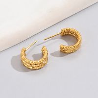 1 Pair Simple Style Classic Style Solid Color Plating Titanium Steel 18k Gold Plated Gold Plated Hoop Earrings main image 4